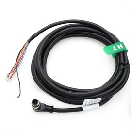 Hangton GPIO Power Cable M12 A-Coded 12 Pin Connector 90 Degree to Flying Leads for Kathrein RRU 4000 ARU 8500 RFID Code Reader, Machine Vision Encoder Actuator Sensor Automation 1 m