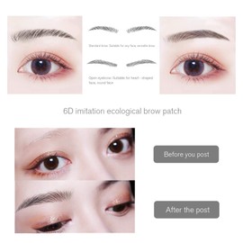 EMSea 10 Sheets Black 6D Eyebrows Stickers Imitation Ecological Hair-Like Waterproof Natural Tattoos Eyebrows Stickers 100 Pairs
