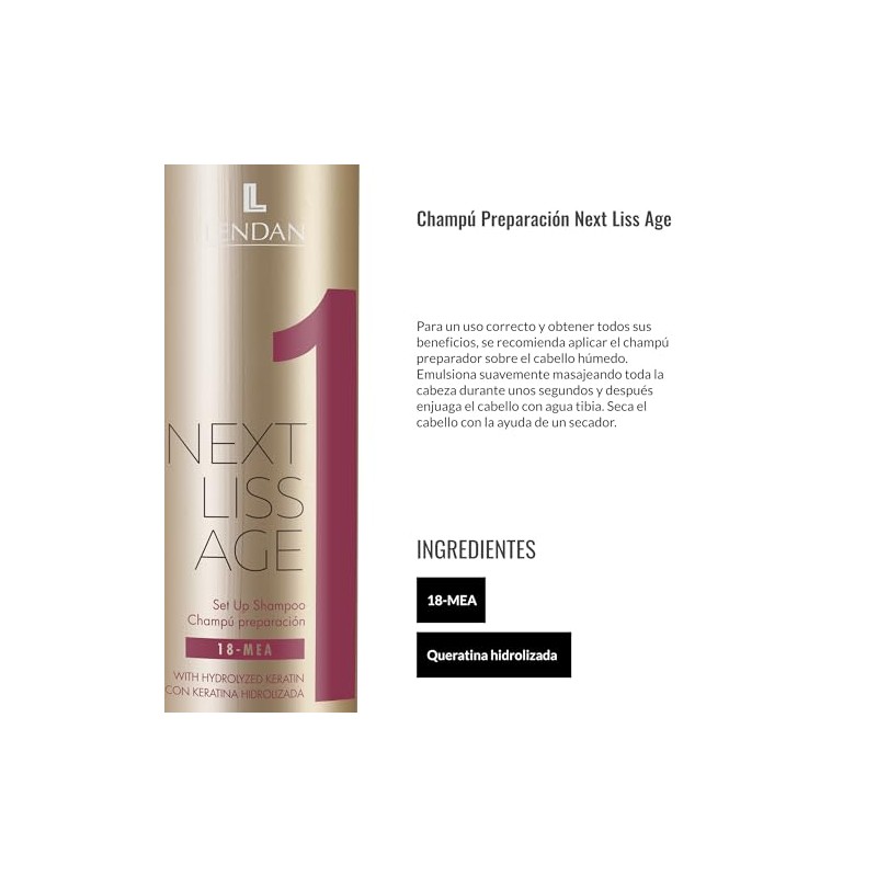 Lendan Next Liss Age Step 1 Preparation Shampoo with 18-MEA