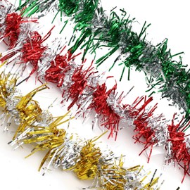 6 Pcs Christmas Tinsel Garlands,2m Totally | Glittery Tinsel Garland for Christmas Tree Decorations, Metallic Hanging Garland Streamers for Xmas Home Decor New Year Wedding Party Supplies Ornaments