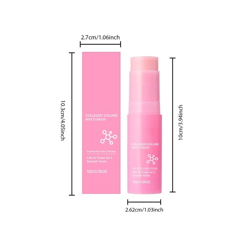 Yooyee Pink Collagen Volume Multi Balm Stick, Firming and Moisturizing,
