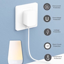 HZPOWEN Adapter Power Cord Replacement for Hatch Baby Rest Sound Machine Night Light, Barrel Style 5V 1A White AC Supply Adapter Cable 5ft - UL Listed