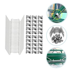 SUPVOX 100pcs Greenhouse Z-clips W Type Garden Nail Glazing W-wire Clamps Greenhouse z Overlap Clips Retainer s Fixing s Devices Metal Glass Wool Repair Stainless Steel
