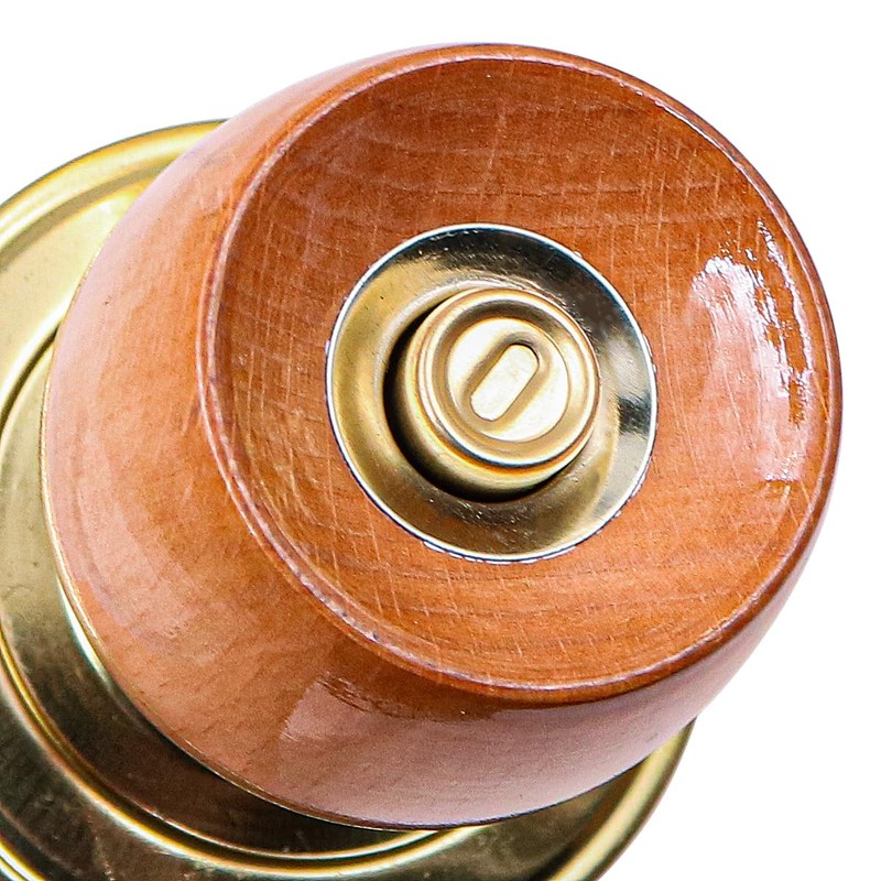 ZONADAH Entrance Beech Wood Ball Knob Set, 60mm Latch, Door