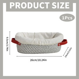 26cm Oval Bread Proofing Basket,Sourdough Banneton with Liner & Cover for Artisan Bread, Cotton Rope Sourdough Proofing Basket Perfect for Home Bakers
