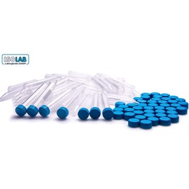 ISOLAB Plastic Centrifuge Tubes 15ml Tapered Bottom Blue Screw Caps Graduated Pack of 50