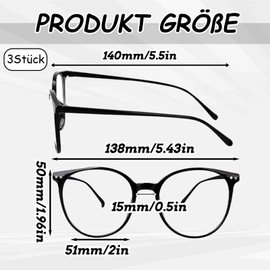 AXERHK Blaulichtfilter Brille, Brille Blaulichtfilter, 3 Stück Leichtes Gewicht Blaulicht Brille, Bildschirmbrille, Blaulichtfilter Brille Herren Damen Verringerung Der Augenbelastung