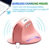 Generic Ergonomic Mouse,2.4G Wireless Vertical Mouse Pink Computer Mouse with