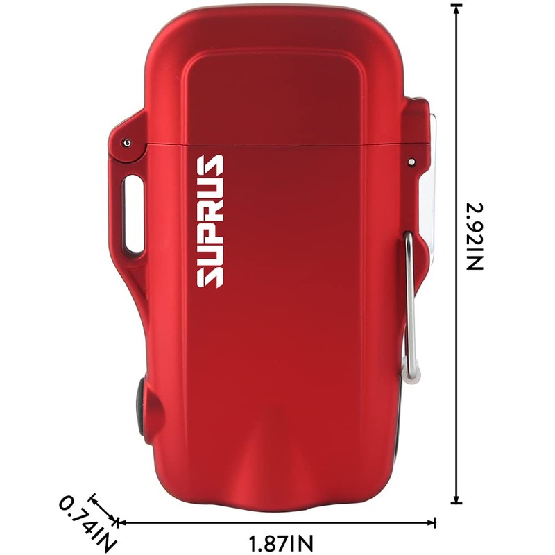 SUPRUS Waterproof 3 Modes of Flashlight Windproof Lighter Dual Arc