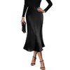 Zeagoo Satin Skirts for Women Wedding Party Silk Skirts Casual