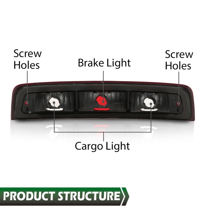 LQI Third 3rd Brake Light Clear & Red Compatible with