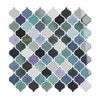 VEELIKE Teal Green Arabesque Backsplash Tile Peel and Stick Backsplash