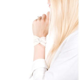 Forgotten Cotton Twist Fabric Wrist Cuff Bracelet (Ivory)