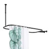 PrettyHome Shower Curtain Rod Hoop Square Shape Bathroom Heavy Duty