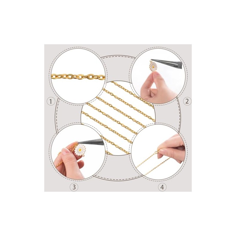 Lemonkey 24 Pack Necklace Chains Bulk,Black Plated DIY Cable Link