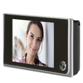 Digital Door Viewer with 3.5 Inch LCD Monitor, Electric Doorbell Camera (110°), Ideal for Doors 50-100 mm, Silver/Black