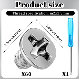 M.2 Screws, 60 Pieces PC Screws M2 NVMe Screw Set SSD Mounting Screws M2 SSD Mounting Kit with Mounting Screwdriver for Laptops Desktops