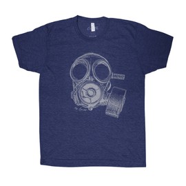 Couthclothing Men's Vintage Gas Mask American Apparel T-Shirt (M, Indigo)
