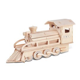 Puzzled 3D Wooden Steam Train Puzzle - Wooden Train Puzzle Toy for Kids and Adults, Educational 3D Puzzle Toy Train, 3D Wooden Train Model Kit to Build and Paint with 72 Puzzle Pieces - 1 Pack