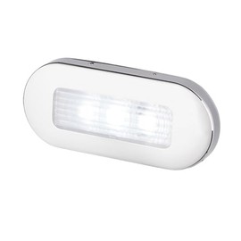 SEAFLO 01 Series LED Oblong Courtesy Light – Cool White,12-24V, 0.5W, IP67, 3.2”x7.48”x2.02” (32x74.8x20.2mm), 316 Stainless Steel Flush Mount Step/Deck Light for Boat & RV, 4-Year Warranty
