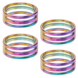 SUNNYCLUE 1 Box 8Pcs Jump Ring Openers Ring Maker Tool 19mm Rainbow Colorful Metal Stainless Steel Split Circle Opening Closing Wide Finger Tools for Jewelry Making DIY Craft Projects Accessories