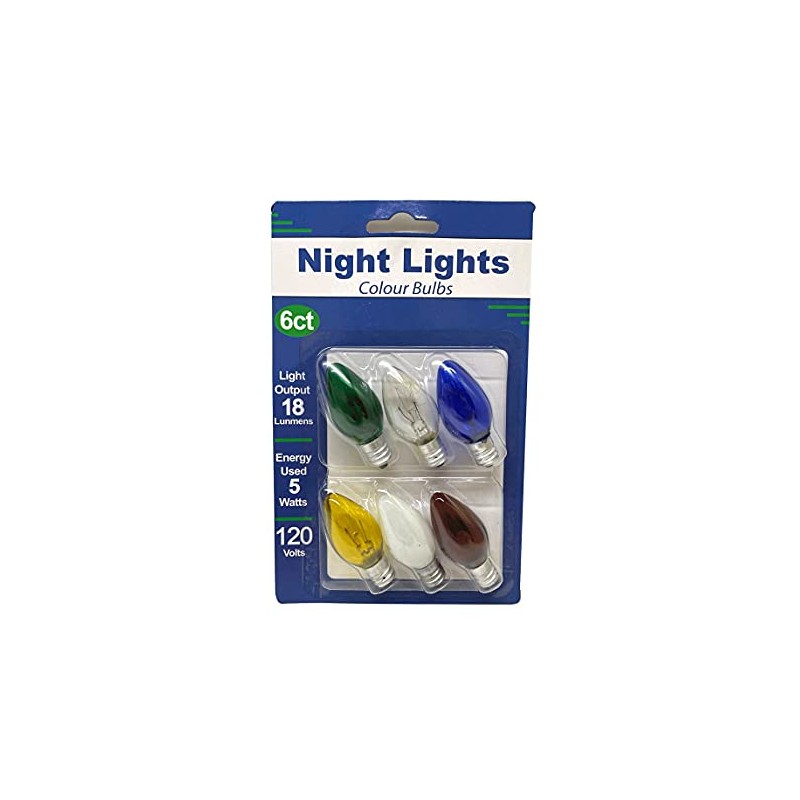UI PRO TOOLS Assorted Color Night Light Bulb - 6PC
