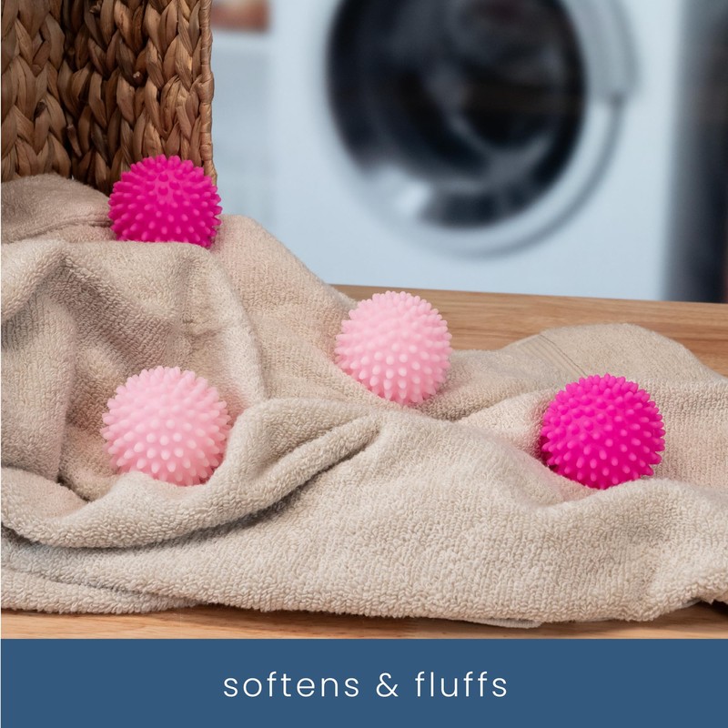 S&T INC. Reusable Plastic Dryer Balls, Fabric Softener for Laundry,