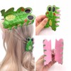 Green Frog Shape Hair Claws Non Slip 3.5" Animal Design