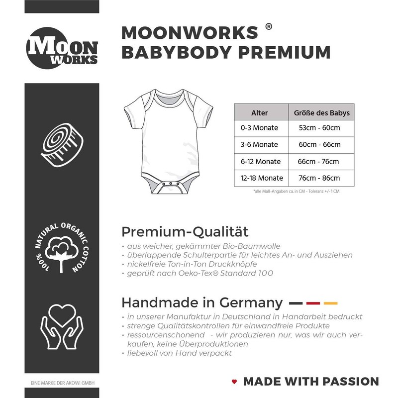 MoonWorks® Baby Bodysuit with Saying Papa und ich sind Uns