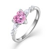 STARCHENIE Heart Ring for Women 925 Sterling Silver Heart Pink
