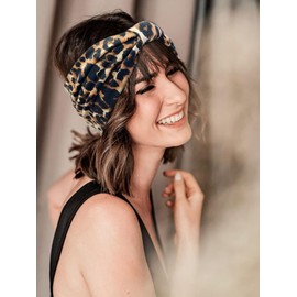 AWUMBUK Wide Headbands for Women Knotted No Slip Head Bands Soft Turban Headband Hair Accessories Boho African Solid Color Head Wraps for Women Yoga Workout Pack of 6