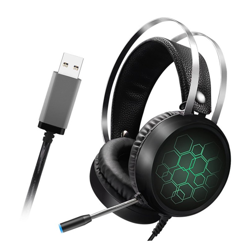 KOMBIUDA RGB Wired Gaming Headset with Mic Comfortable Over Ear