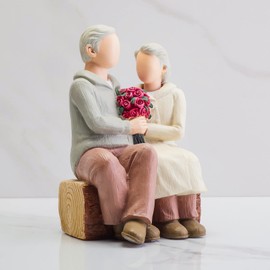 Rosenpaar-Figur, romantische, liebevolle, geformte handbemalte Figur, Geschenke für Sie, Ihn, beste Geschenkideen für Jahrestag, Valentinstag, Hochzeit, Verlobung, Geburtstag, Weihnachten