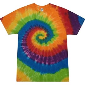 Colortone 100% Cotton Tie Dye T-Shirt for Women and Men, Large, Prism