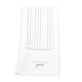 Pavilion Gift Company - Wipe Your Paws - 11" x 18" Fingertip & 16" x 30" Hand Towel Set of 2 Bathroom Kitchen Accessories Decorative Patterned