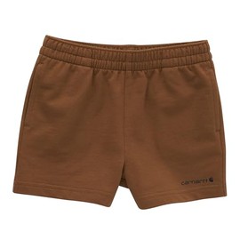 Carhartt Girls' Elastic Waistband French Terry Work Shorts, Brown