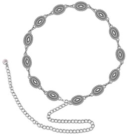 Women's Silver Chain Belt Waist Chain Metal Belt Women's Adjustable Belly Chain Silver Western Chain Belt for Dresses Party Wedding Stylish (105 cm)