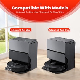 19 Pack Accessories Set for Roborock S8 Max/MaxV Ultra Robot Vacuum Cleaner 1 Pair Roller Brush 1 Self-Cleaning Brush 4 Side Brushes 2 Filters 4 Long and Round Mop Pads 4 Dust Bags 1 Cleaning Brush