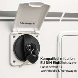 VitalVenture Lockable Water Tank Cap Motorhome - Water Tank Cap Caravan Water Tank Lid for Filling Neck Water Motorhome Food Grade Plastic, UV Resistant