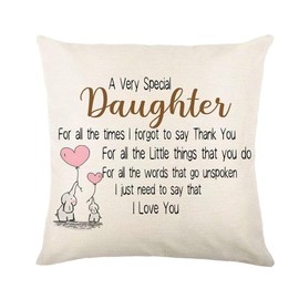 Daughter Cushion Covers 45x45 Throw Pillow Cover Daughter's Thanksgiving Gift Birthday Gifts (A Very Special Daughter)
