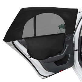 2-teilige Autofensterjalousien, Sonnenschutz Auto Dehnbarer Heckscheiben-Sonnenschutz Auto Fenster Sonnenschutz Elastisch Car Zipper Side Window Sun Protection-Heckscheibe