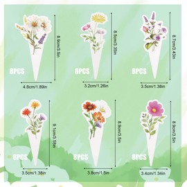 Gosknor 48stk Wildblumen-Party-Cupcake-Topper, Mehrfarbige Wildblumen-Cupcake-Topper Florale Geburtstagsdekorationen für Geburtstag Babyparty Hochzeit