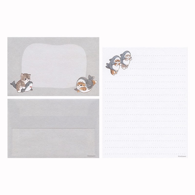 Active Corporation Mofusand F06 Letter Set [Shark] Cat Cat Stationery