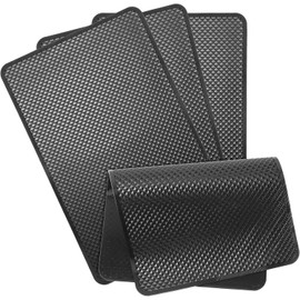 BETOOKY 4piezas Almohadillas Antideslizantes para Tablero de Auto Reutilizables Adhesivas Alfombrillas Negras para Interior Vehicular