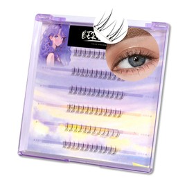 BERSHNOR Self Adhesive Eyelashes False Bottom Lashes Clusters Lower Lashes Spikey Individual Gluefree Fake Bottom Eyelashes