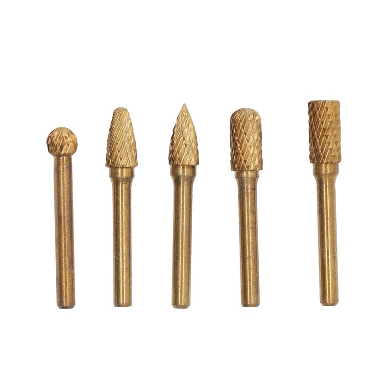 5Pcs Grinding Bit Head Rotary File Burr Double Cut Tool