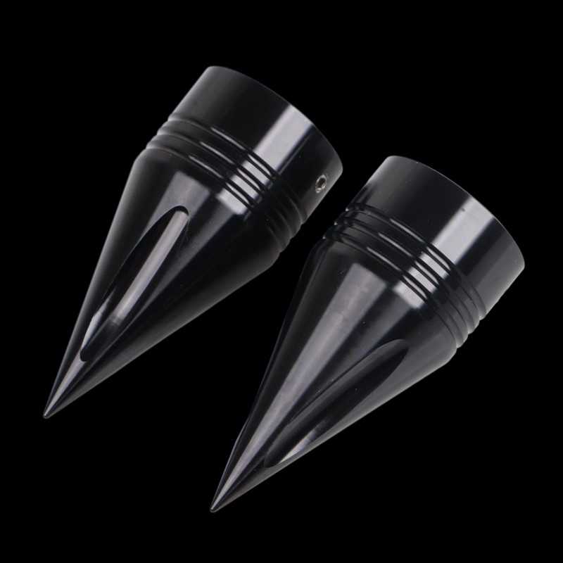 Unbranded Motorcycle Black Spike Front Axle Nut Covers Caps For