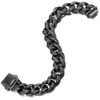 COOLSTEELANDBEYOND Chunky Heavy Mens Stainless Steel Black Curb Chain Bracelet