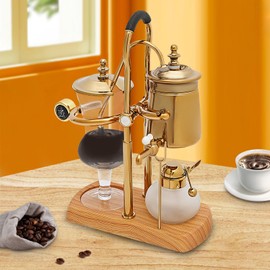 YIYIBYUS Belgian Syphon Coffee Maker, 15OZ Royal Belgian Belgium Balance Syphon Coffee Maker Siphon Brewer Golden 400ml Belgian Coffee Pot Vintage Coffee Machine Kits