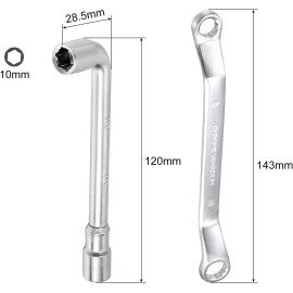 NoBrand 10mm Metric L Shaped Angled and Double Box End Wrench Set, High Carbon Steel
